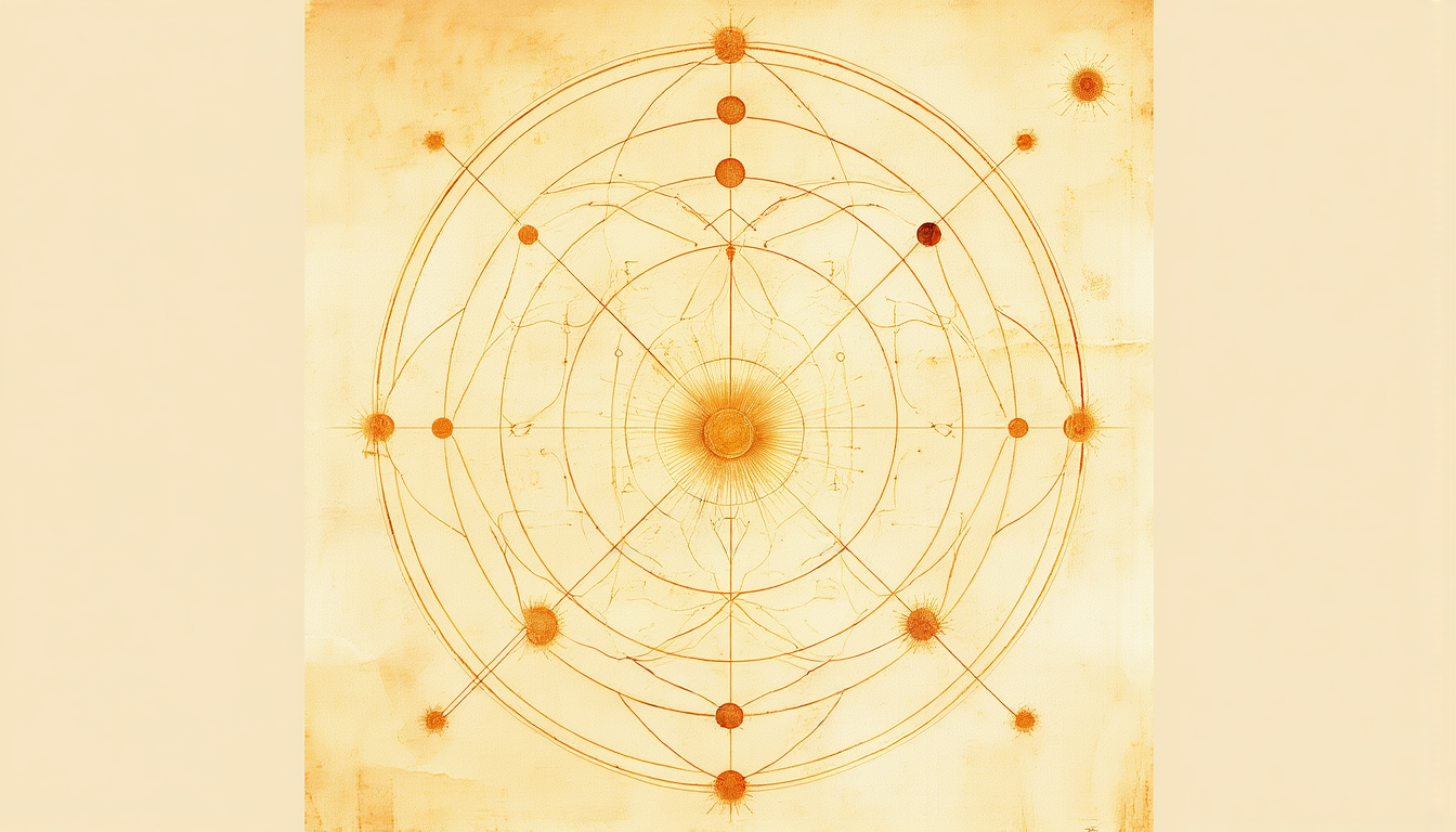 Metatron's Cube with a radiant center point and a separate point observing from outside